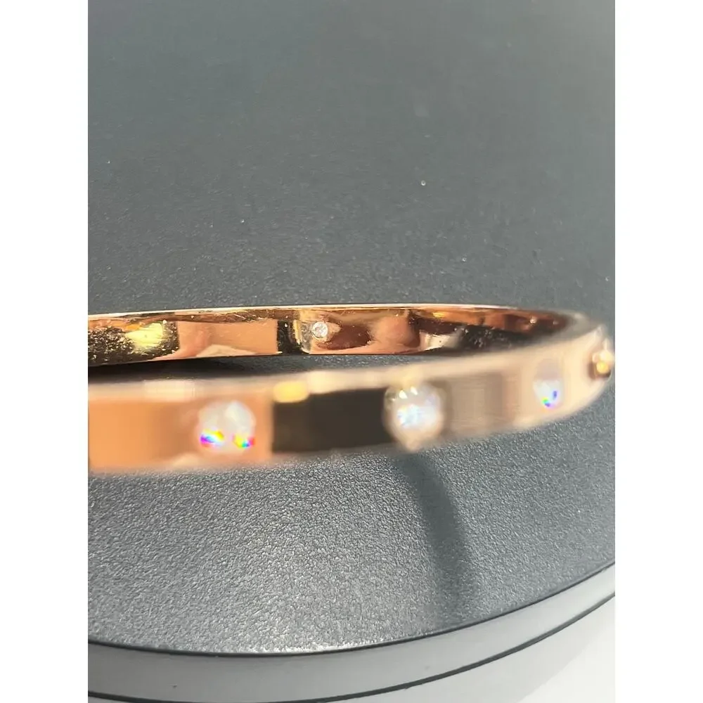 Kate‎ Spade NY Set in Stone Metal  Crystal Hinged Bangle Bracelet - Picture 13 of 14